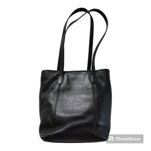 Vintage Black Leather Coach Tote Bag